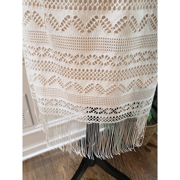 Bluet Womens White Polyester Round Neck Short Sleeve Knee Length Dress Size 16 - Picture 4 of 13